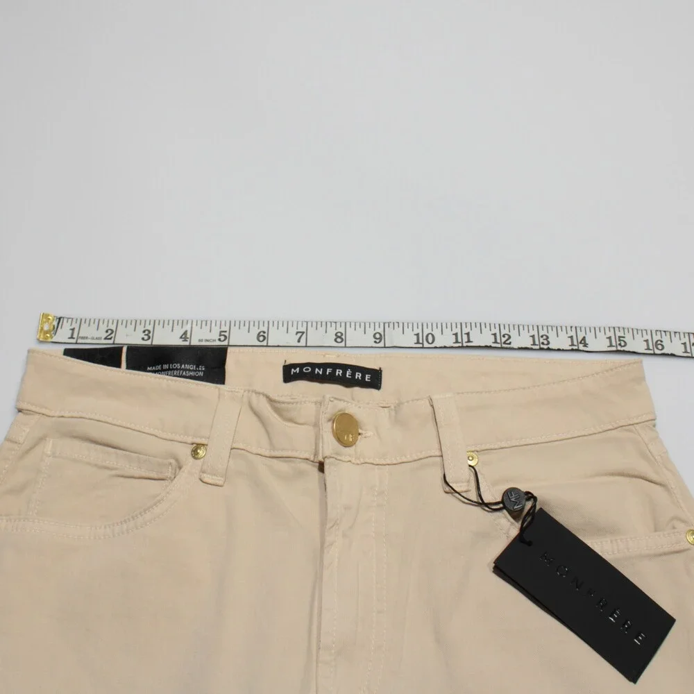 Monfrere NWT 5 Pocket Jeans Size 30 US Slim Straight Beige Cotton & Linen